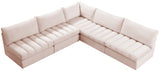 Jacob Velvet / Engineered Wood / Foam Contemporary Pink Velvet Modular Sectional - 107" W x 108" D x 32" H
