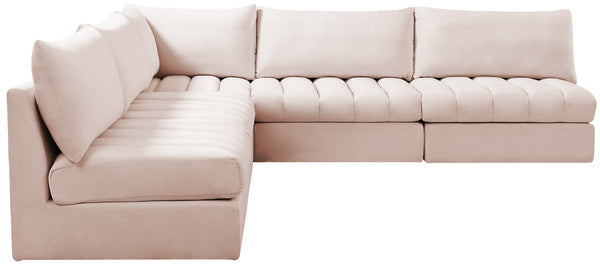 Jacob Velvet / Engineered Wood / Foam Contemporary Pink Velvet Modular Sectional - 107" W x 108" D x 32" H