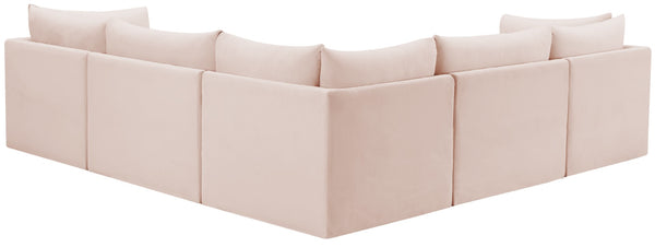 Jacob Velvet / Engineered Wood / Foam Contemporary Pink Velvet Modular Sectional - 103" W x 104" D x 32" H