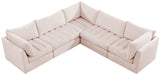 Jacob Velvet / Engineered Wood / Foam Contemporary Pink Velvet Modular Sectional - 103" W x 104" D x 32" H