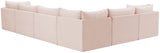 Jacob Velvet / Engineered Wood / Foam Contemporary Pink Velvet Modular Sectional - 140" W x 104" D x 32" H