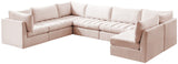 Jacob Velvet / Engineered Wood / Foam Contemporary Pink Velvet Modular Sectional - 140" W x 104" D x 32" H