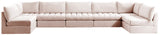 Jacob Velvet / Engineered Wood / Foam Contemporary Pink Velvet Modular Sectional - 177" W x 71" D x 32" H