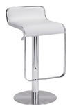 Zuo Modern Equino 100% Polyurethane, Plywood, Steel Modern Commercial Grade Barstool White, Chrome 100% Polyurethane, Plywood, Steel