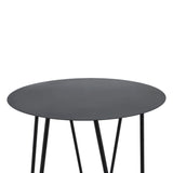 Sagebrook Home Contemporary Metal, 23"h 2-layered Side Table Glass Bottom, Bla 16541 Black Metal