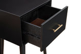 Alpine Furniture Flynn End Table, Black 966BLK-62 Black Mahogany Solids & Okoume Veneer 18 x 15 x 26.5