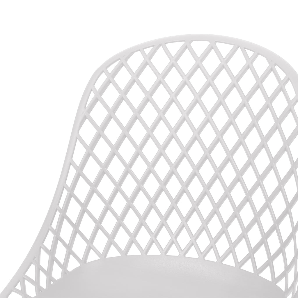 Noble House Lily Outdoor Modern Dining Chair (Set of 2), White