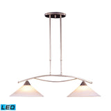 Elysburg 31'' Wide 2-Light Linear Chandelier - Satin Nickel