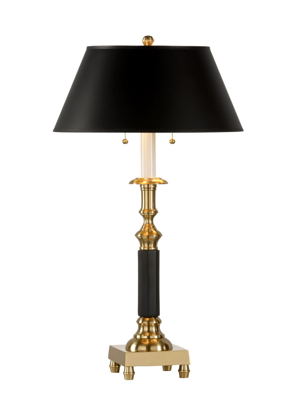 Felix Lamp - Elegant Faceted Brass Table Lamp in Antique Black Finish for Modern Home Décor