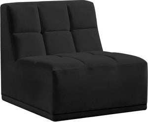 Relax Velvet / Engineered Wood / Foam Contemporary Black Velvet Armless Chair - 30" W x 34" D x 31" H