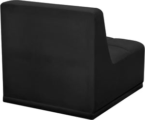 Relax Velvet / Engineered Wood / Foam Contemporary Black Velvet Armless Chair - 30" W x 34" D x 31" H
