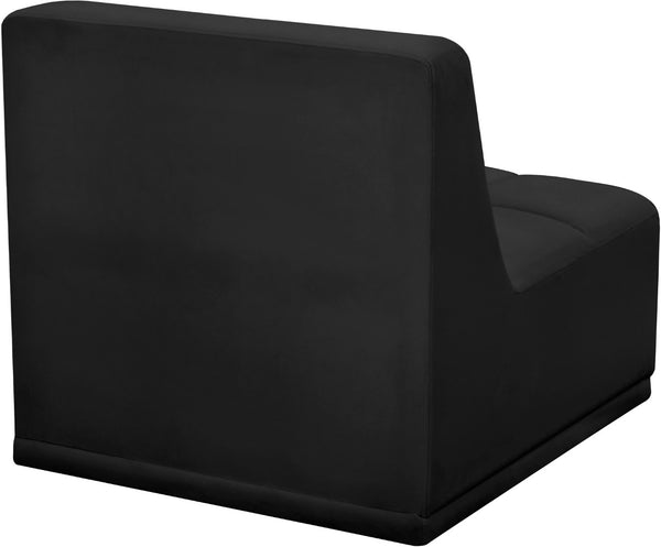 Relax Velvet / Engineered Wood / Foam Contemporary Black Velvet Armless Chair - 30" W x 34" D x 31" H