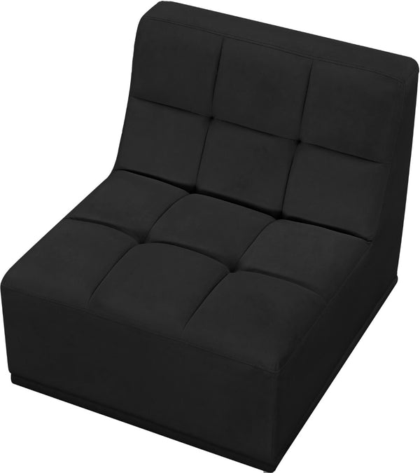 Relax Velvet / Engineered Wood / Foam Contemporary Black Velvet Armless Chair - 30" W x 34" D x 31" H
