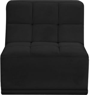 Relax Velvet / Engineered Wood / Foam Contemporary Black Velvet Armless Chair - 30" W x 34" D x 31" H
