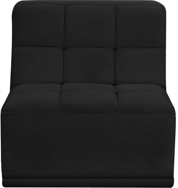 Relax Velvet / Engineered Wood / Foam Contemporary Black Velvet Armless Chair - 30" W x 34" D x 31" H