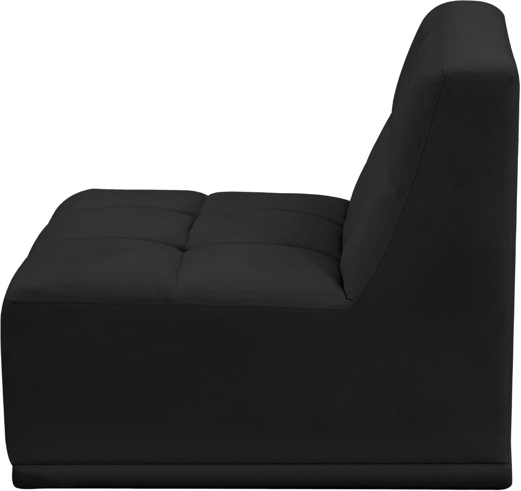 Relax Velvet / Engineered Wood / Foam Contemporary Black Velvet Armless Chair - 30" W x 34" D x 31" H