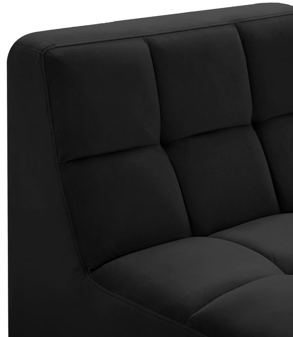 Relax Velvet / Engineered Wood / Foam Contemporary Black Velvet Armless Chair - 30" W x 34" D x 31" H