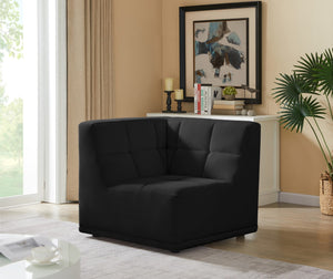 Relax Velvet / Engineered Wood / Foam Contemporary Black Velvet Corner Chair - 34" W x 34" D x 31" H