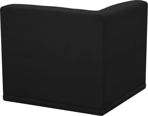 Relax Velvet / Engineered Wood / Foam Contemporary Black Velvet Corner Chair - 34" W x 34" D x 31" H