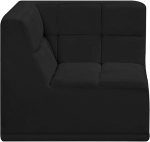 Relax Velvet / Engineered Wood / Foam Contemporary Black Velvet Corner Chair - 34" W x 34" D x 31" H
