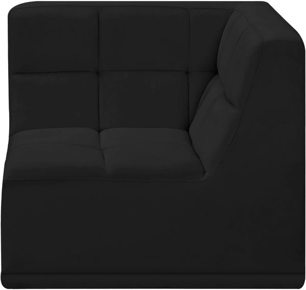Relax Velvet / Engineered Wood / Foam Contemporary Black Velvet Corner Chair - 34" W x 34" D x 31" H