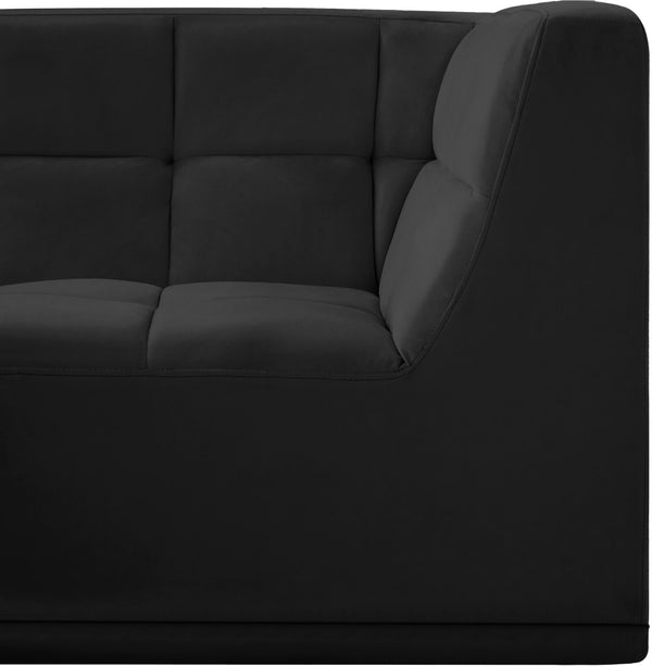 Relax Velvet / Engineered Wood / Foam Contemporary Black Velvet Corner Chair - 34" W x 34" D x 31" H