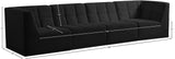 Relax Velvet / Engineered Wood / Foam Contemporary Black Velvet Modular Sofa - 128" W x 34" D x 31" H