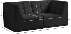 Relax Velvet / Engineered Wood / Foam Contemporary Black Velvet Modular Sofa - 68" W x 34" D x 31" H