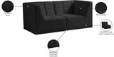 Relax Velvet / Engineered Wood / Foam Contemporary Black Velvet Modular Sofa - 68" W x 34" D x 31" H