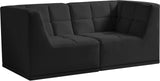 Relax Velvet / Engineered Wood / Foam Contemporary Black Velvet Modular Sofa - 68" W x 34" D x 31" H