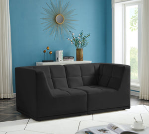 Relax Velvet / Engineered Wood / Foam Contemporary Black Velvet Modular Sofa - 68" W x 34" D x 31" H