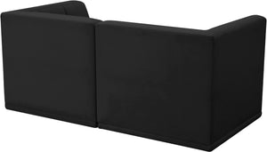 Relax Velvet / Engineered Wood / Foam Contemporary Black Velvet Modular Sofa - 68" W x 34" D x 31" H