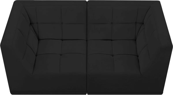 Relax Velvet / Engineered Wood / Foam Contemporary Black Velvet Modular Sofa - 68" W x 34" D x 31" H