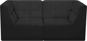Relax Velvet / Engineered Wood / Foam Contemporary Black Velvet Modular Sofa - 68" W x 34" D x 31" H