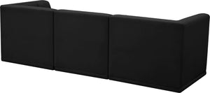 Relax Velvet / Engineered Wood / Foam Contemporary Black Velvet Modular Sofa - 98" W x 34" D x  31" H