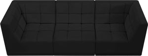 Relax Velvet / Engineered Wood / Foam Contemporary Black Velvet Modular Sofa - 98" W x 34" D x  31" H