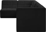 Relax Velvet / Engineered Wood / Foam Contemporary Black Velvet Modular Sectional - 98" W x 64" D x 31" H