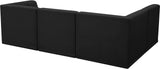 Relax Velvet / Engineered Wood / Foam Contemporary Black Velvet Modular Sectional - 98" W x 64" D x 31" H