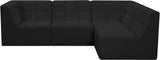 Relax Velvet / Engineered Wood / Foam Contemporary Black Velvet Modular Sectional - 98" W x 64" D x 31" H