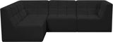 Relax Velvet / Engineered Wood / Foam Contemporary Black Velvet Modular Sectional - 98" W x 64" D x 31" H