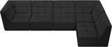 Relax Velvet / Engineered Wood / Foam Contemporary Black Velvet Modular Sectional - 128" W x 64" D x 31" H