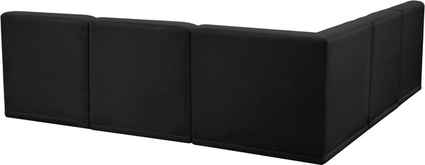 Relax Velvet / Engineered Wood / Foam Contemporary Black Velvet Modular Sectional - 98" W x 98" D x 31" H