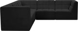Relax Velvet / Engineered Wood / Foam Contemporary Black Velvet Modular Sectional - 98" W x 98" D x 31" H