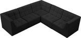 Relax Velvet / Engineered Wood / Foam Contemporary Black Velvet Modular Sectional - 98" W x 98" D x 31" H