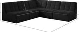 Relax Velvet / Engineered Wood / Foam Contemporary Black Velvet Modular Sectional - 94" W x 94" D x 31" H