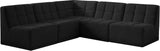 Relax Velvet / Engineered Wood / Foam Contemporary Black Velvet Modular Sectional - 94" W x 94" D x 31" H