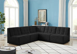 Relax Velvet / Engineered Wood / Foam Contemporary Black Velvet Modular Sectional - 94" W x 94" D x 31" H