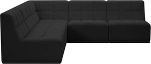 Relax Velvet / Engineered Wood / Foam Contemporary Black Velvet Modular Sectional - 94" W x 94" D x 31" H
