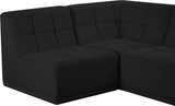 Relax Velvet / Engineered Wood / Foam Contemporary Black Velvet Modular Sectional - 94" W x 94" D x 31" H