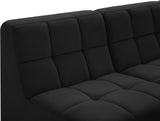 Relax Velvet / Engineered Wood / Foam Contemporary Black Velvet Modular Sectional - 94" W x 94" D x 31" H